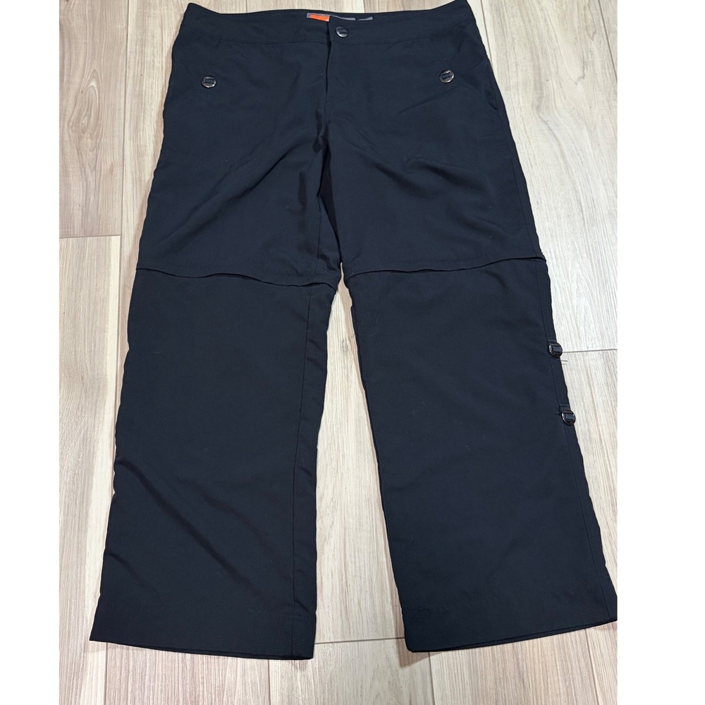 Merrell Womens Convertible Hiking Pants Black Opti-Wick UPF 50 Size 12 Zip Off